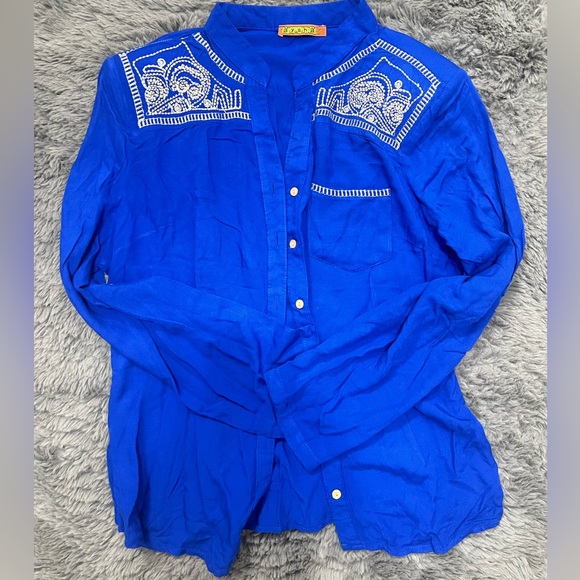 Blue Embroidered Shirt - Picture 3 of 3